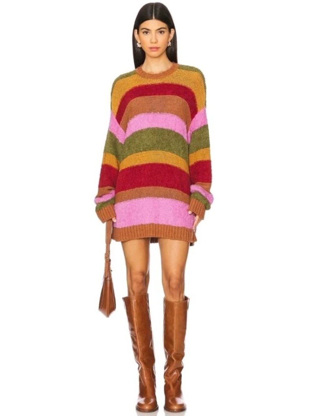 Show Me Your Mumu Chilly Sweater Hutch Multi Stripe Knit Pullover Women's S